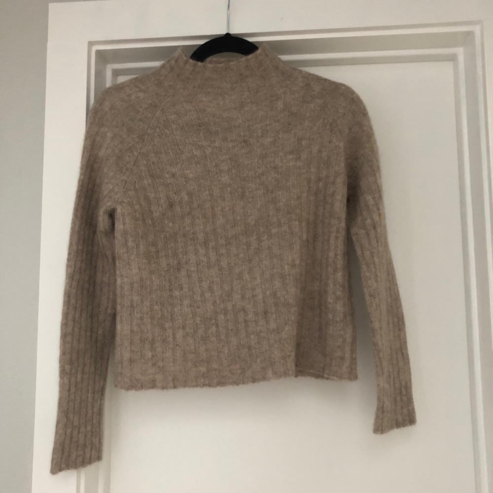 Micaela Greg ribbed mock neck alpaca sweater